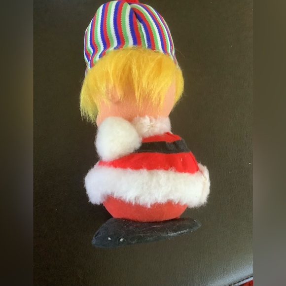 Vintage 1960’s Christmas Pixie or Elf in Santa Suit With Stripped Hat - Picture 5 of 9